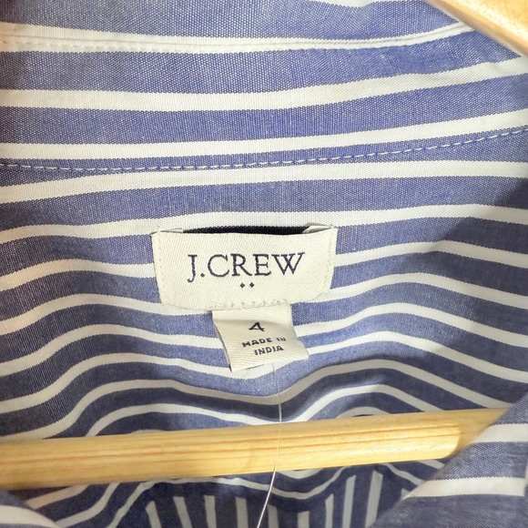 J.Crew Long-sleeve striped poplin shirtdress Size 4 - Picture 5 of 7
